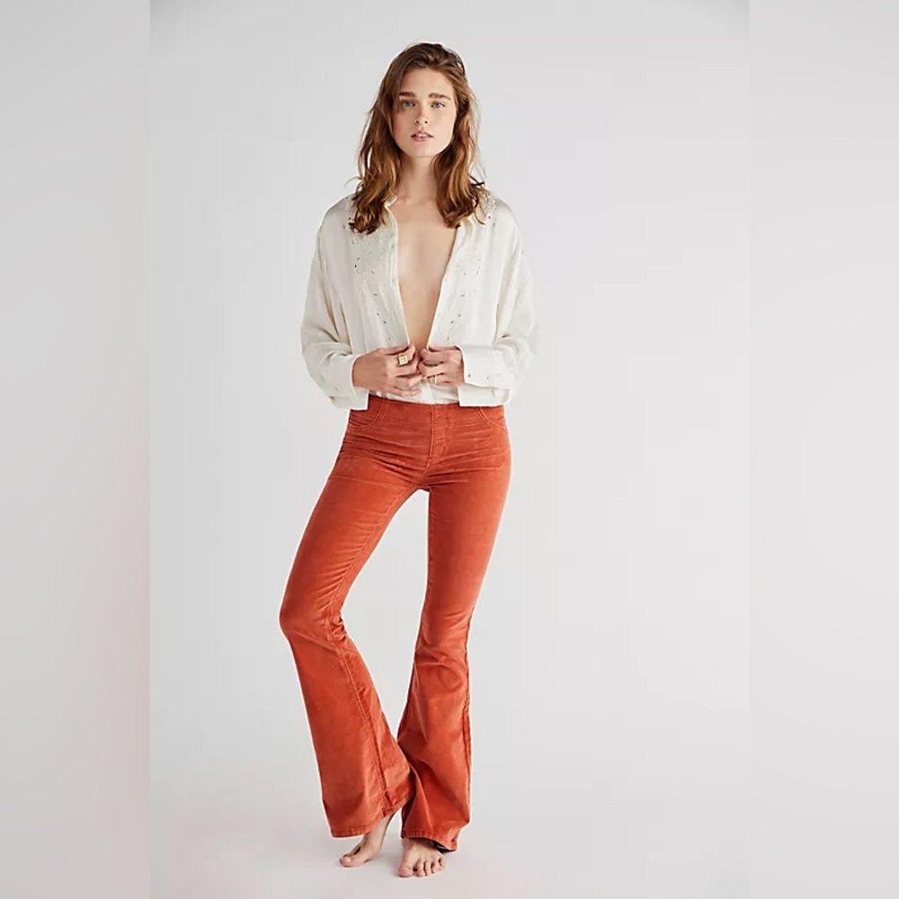 We the Free by Free People Pull On Corduroy Flare Pants size 26